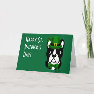 St. Patrick's Day Boston Terrier 1 Card