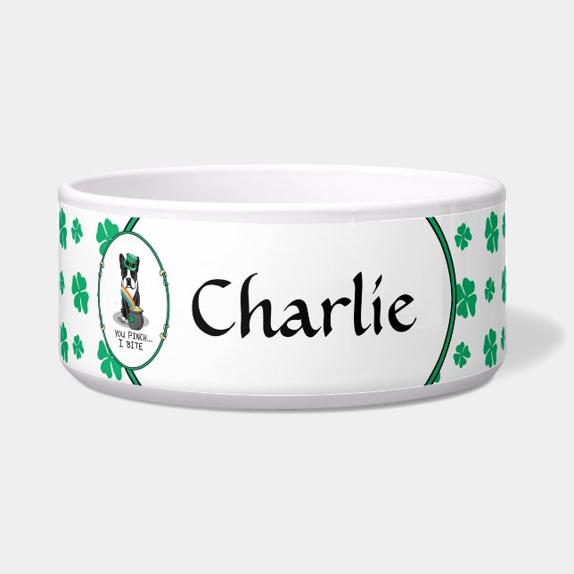 St. Patrick's Day Boston Terrier (black) Cute Dog (Front)