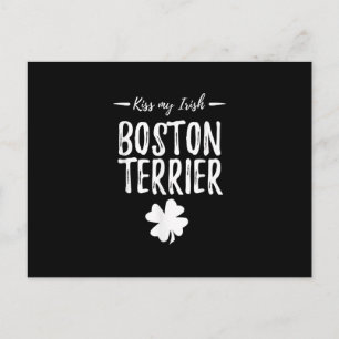 St Patricks Day Boston Terrier Dog Mom Funny Irish Announcement Postcard