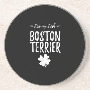 St Patricks Day Boston Terrier Dog Mom Funny Irish Coaster