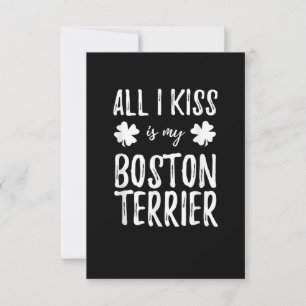 St Patricks Day Boston Terrier Dog Mom Funny Irish RSVP Card