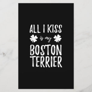 St Patricks Day Boston Terrier Dog Mom Funny Irish Stationery