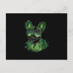 St Patricks Day Boston Terrier Shamrock Pet Dog Holiday Postcard