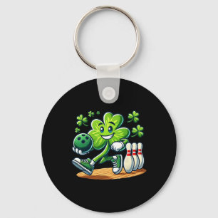 St Patrick's Day Bowling Boys Girls Cute Shamrock Keychain