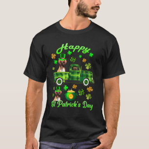 St Patricks Day Boxer Dog Women Buffalo Plaid Truc T-Shirt