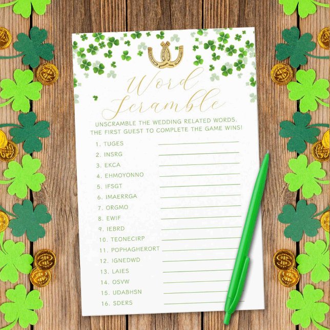 St. Patrick's Day Bridal Shower Word Scramble Game (Creator Uploaded)