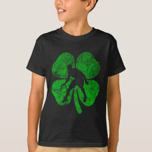 St Patricks Day Bysketbyll Shamrock Irish Boys Gir T-Shirt