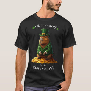 St patricks day capybara leprechaun gold coins T-Shirt