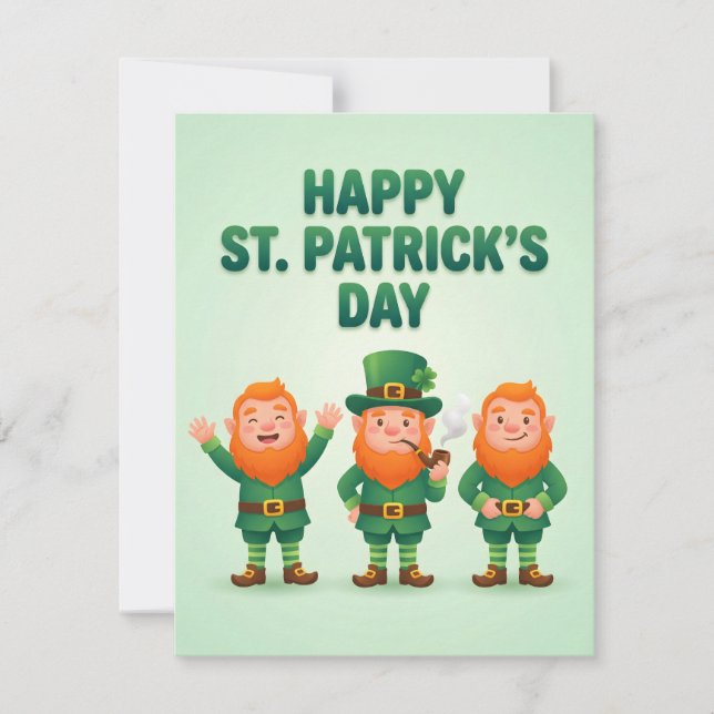 St Patrick's Day Card for Kids Leprechaun (Front)