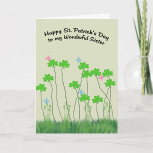 St. Patrick's Day Card for Sister with Shamrocks