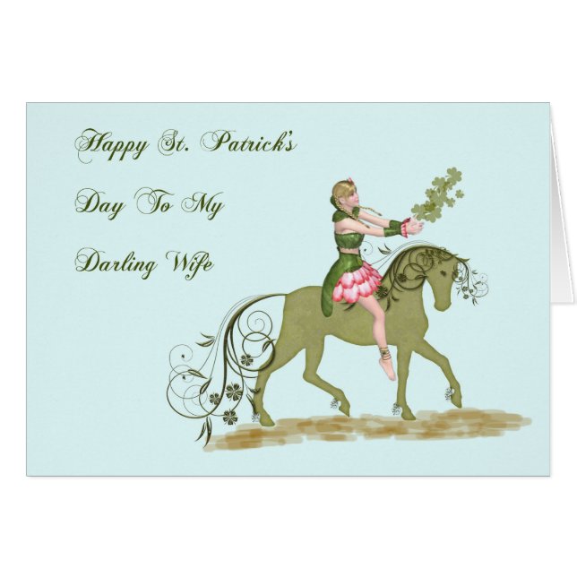 St. Patrick's Day Card for Wife (Front Horizontal)