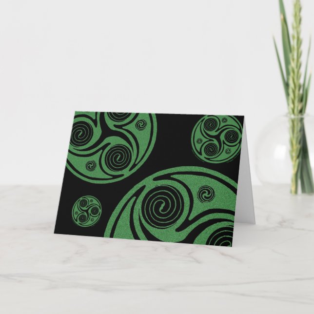 St. Patrick's Day Card- Irish Triskel Spirals Card (Front)