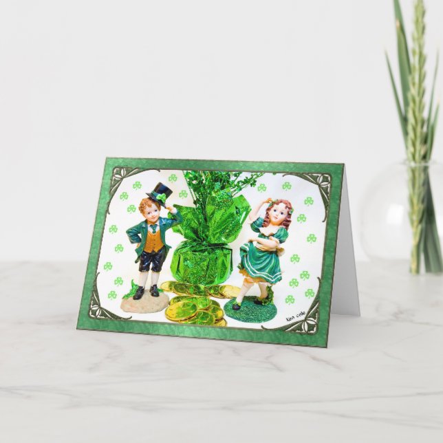 St. Patrick's Day Card with little figurines (Front)