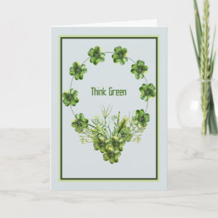 St. Patrick's Day Card with Shamrock Wreath