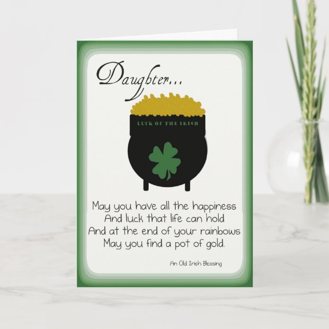 St. Patrick's Day Cards for Daughter (Front)