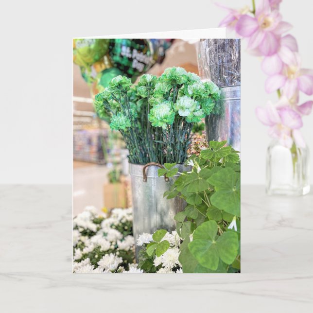St. Patricks Day carnations Card (Orchid)