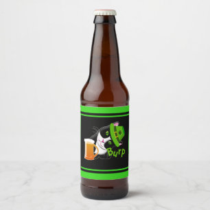 St. Patrick's Day Cat Beer Bottle Label