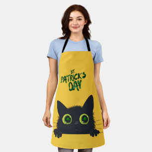 St. Patrick's Day Cat Funny Apron