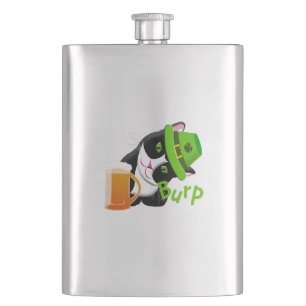 St. Patrick's Day Cat Hip Flask