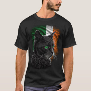 St Patrick's Day Cat Irish Flag Ireland Men Women T-Shirt