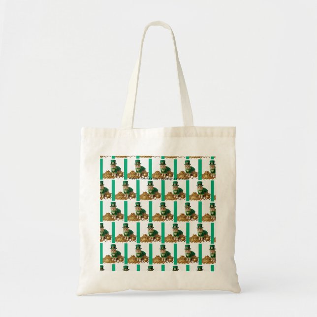 St Patrick's Day Cat  Pattern Tote Bag (Front)