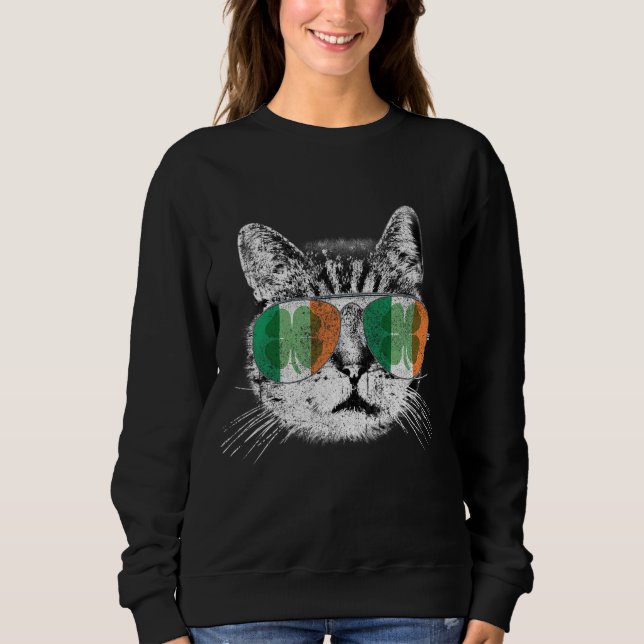 St Patrick's Day Cat Tricks Irish Saint Catty's Sh Sweatshirt (Front)