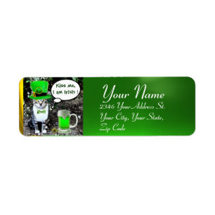 ST PATRICK'S  DAY CAT  WITH GREEN IRISH BEER