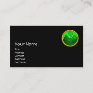 ST PATRICK'S  DAY CAT  WITH GREEN IRISH BEER BUSINESS CARD