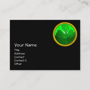 ST PATRICK'S  DAY CAT  WITH GREEN IRISH BEER BUSINESS CARD