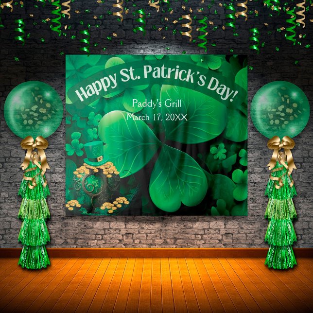 St. Patrick's Day Celebration Photo Booth Backdrop Tapestry (Creator Uploaded)