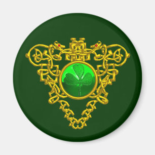 ST. PATRICK'S DAY CELTIC HEART Green Shamrock Magnet
