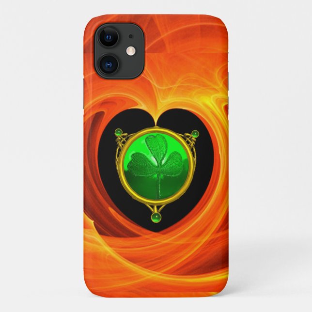 ST PATRICK'S DAY CELTIC HEART,SHAMROCK IN ORANGE Case-Mate iPhone CASE (Back)