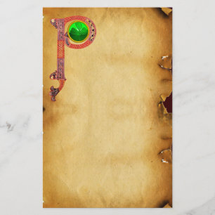 ST PATRICK'S DAY CELTIC P MONOGRAM  WITH SHAMROCK STATIONERY