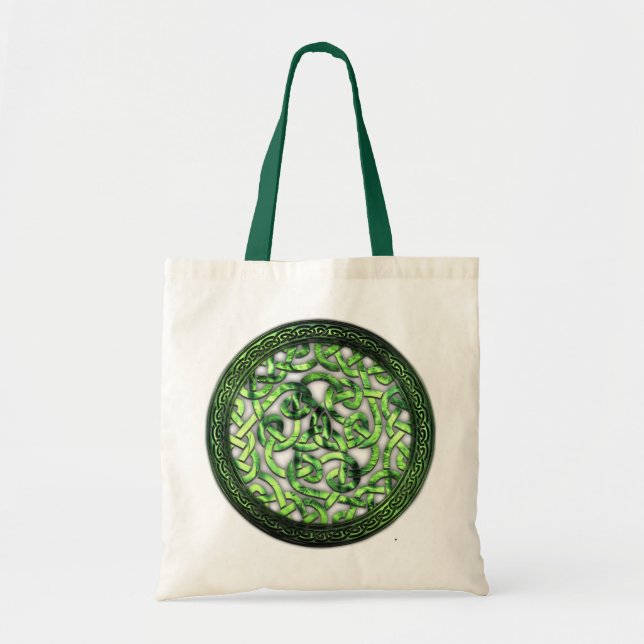 St. Patrick's Day - Celtic Pattern Round Tote Bag (Front)