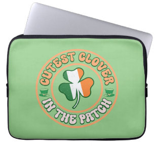 St. Patrick's Day Charm Cutest Clover in the Patch Laptop Sleeve