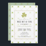 St. Patrick's Day Chic & Clean Green Birthday Invitation<br><div class="desc">This clean and chic " Wee bit o' fun " birthday party invitation features a white background with patterns of grey windowpane checks and shamrocks. The reverse side features a green background with patterns of grey windowpane checks and shamrocks. Personalize it for your needs. You can find matching products at...</div>