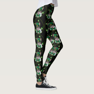 St. Patricks Day Chihuahua dog art leggings