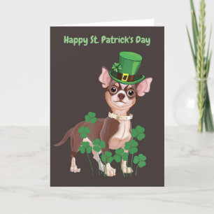 St. Patrick's Day Chihuahua puppy holiday card
