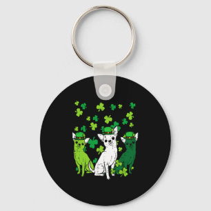 St Patricks Day Chihuahuas Dog Saint Paddys Men Wo Keychain