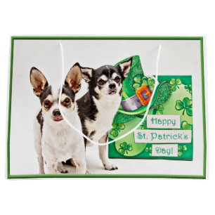 St. Patrick's Day Chihuahua's Large Gift Bag