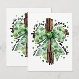 St. Patrick's Day Christian Faith Clover Shamrock Card