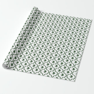 St. Patrick's Day Classic Green Shamrock Lattice Wrapping Paper