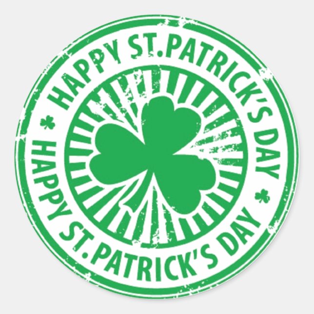 St. Patrick's Day Classic Round Sticker (Front)