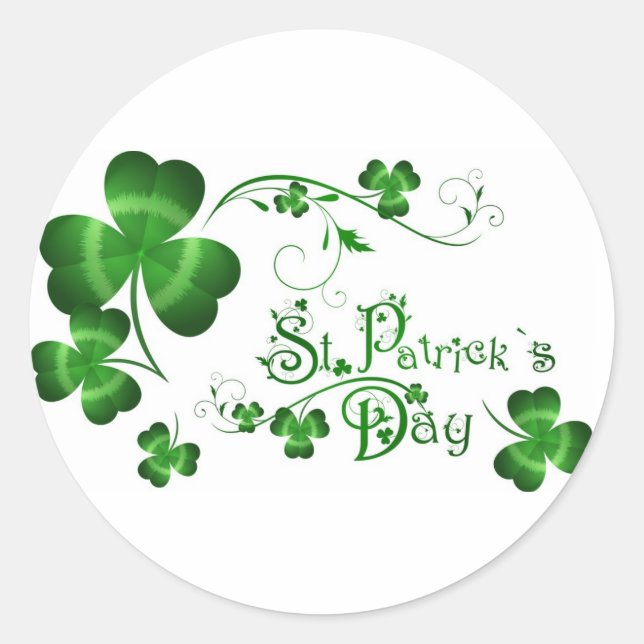St Patricks Day Classic Round Sticker (Front)