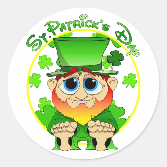 St Patrick's Day Classic Round Sticker (Front)