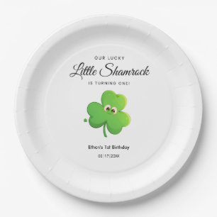 St Patrick's Day Clover 1st Birthday  Paper Plate