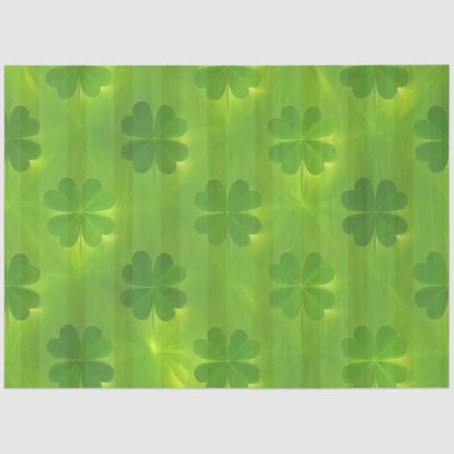 St Patrick's Day Clover 4 Lists Modern Collection Tissue Paper (Front)