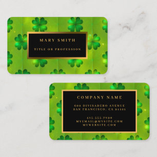 St Patrick's Day Clover 4 Lists Popular Collection Business Card