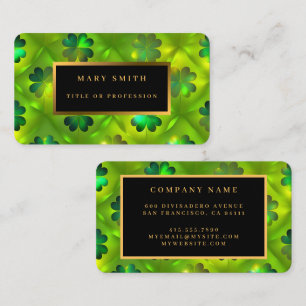St Patrick's Day Clover 4 Lists Trendy Collection Business Card