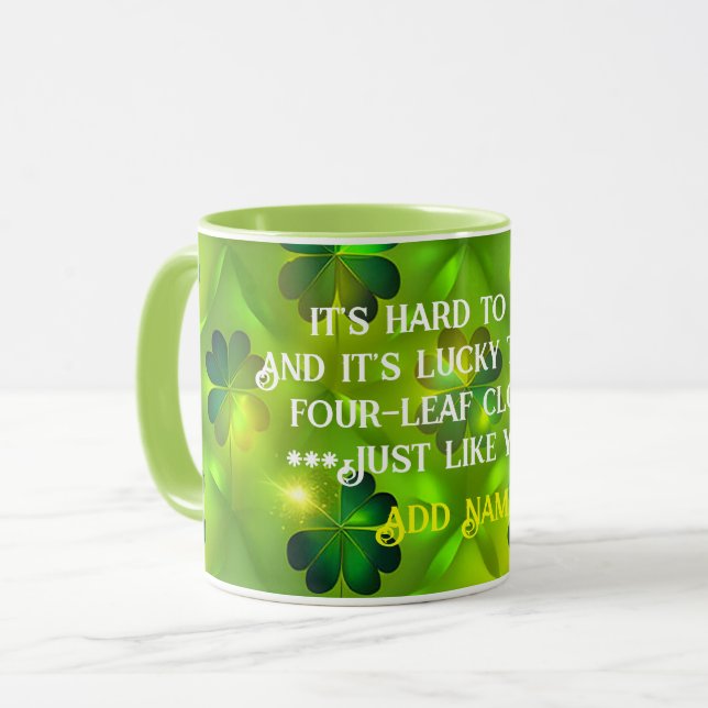 St Patrick's Day Clover 4 Lists Trendy Collection Mug (Front Left)